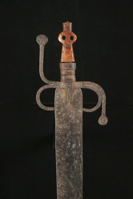 #AF210: 18th century Kongo �sword of authority� with ivory finial