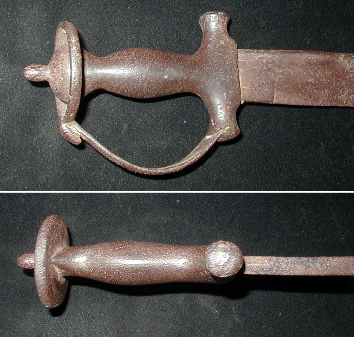 #AS120: Heavy Kora or Kharga sword from India with a Tulwar style handle