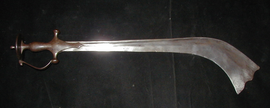 #AS123: Heavy Kora or Kharga sword from India with a Tulwar style handle