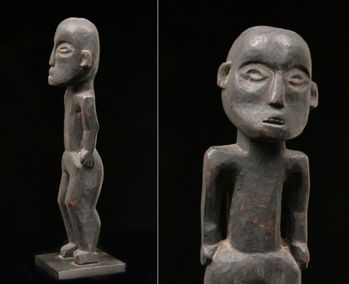#AS200: Naga Shrine / ancestor figure with dark patina - b