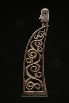 #INDO216: Intricately carved canoe prow from the island of Tanimbar in the Maluku island chain, Indonesia. 