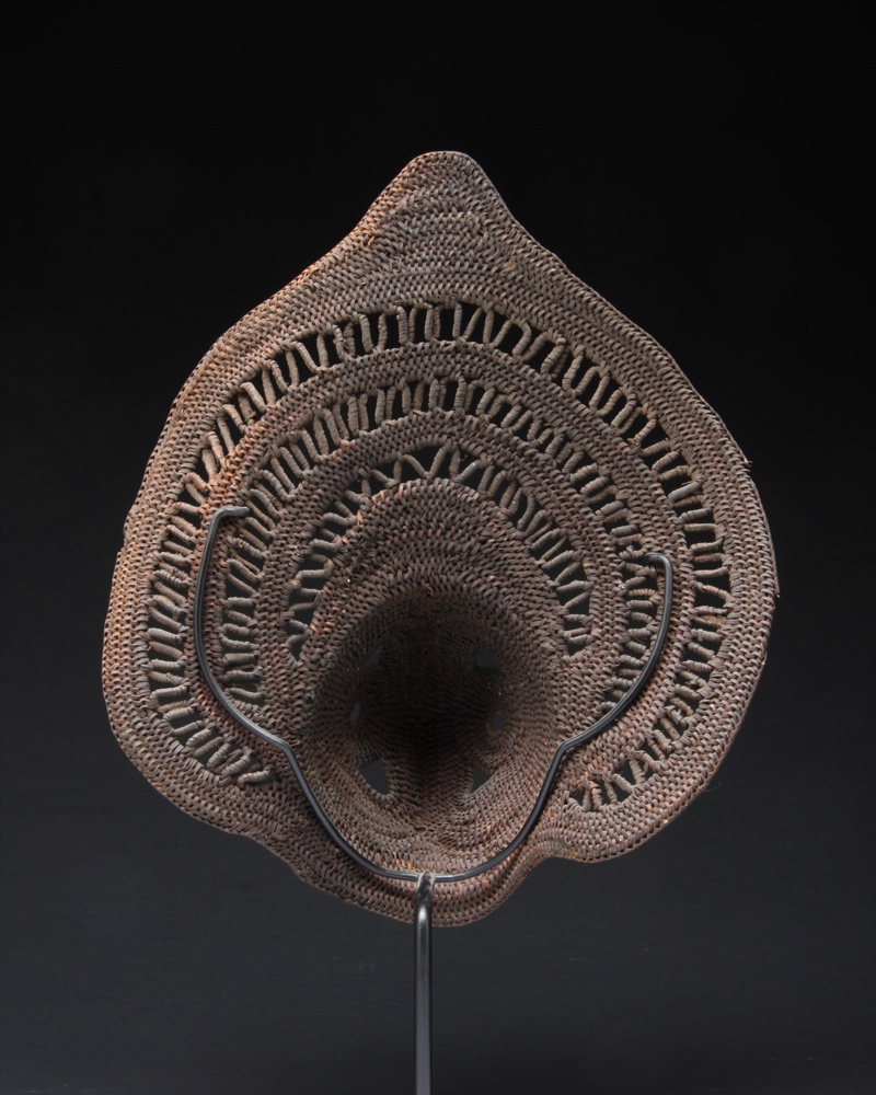 #OC220: Ancient Abelam woven and coiled cane yam mask