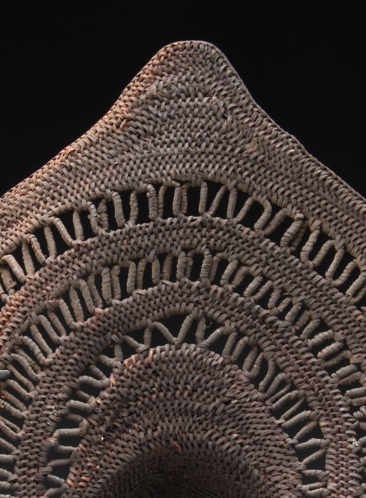 #OC220: Ancient Abelam woven and coiled cane yam mask
