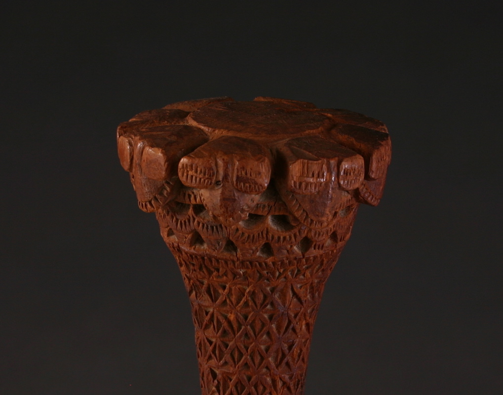#OC222: 19th century Austral Island ceremonial paddle with intricate  
designs